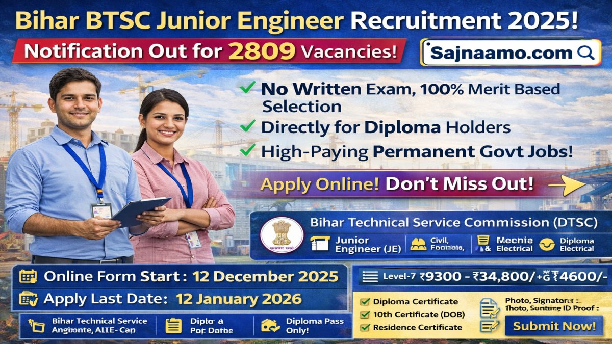 Bihar BTSC Junior Engineer JE