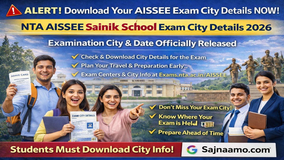 NTA AISSEE Sainik School Exam City Details