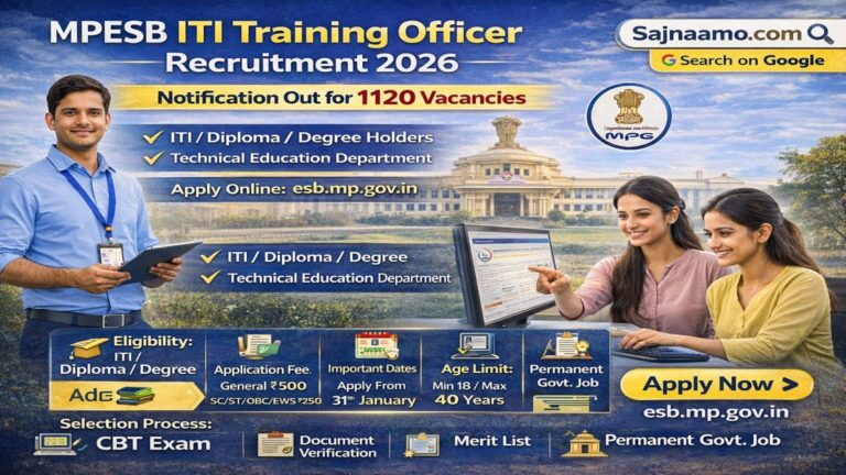MPESB ITI Training Officer (ITI TO) Vacancy