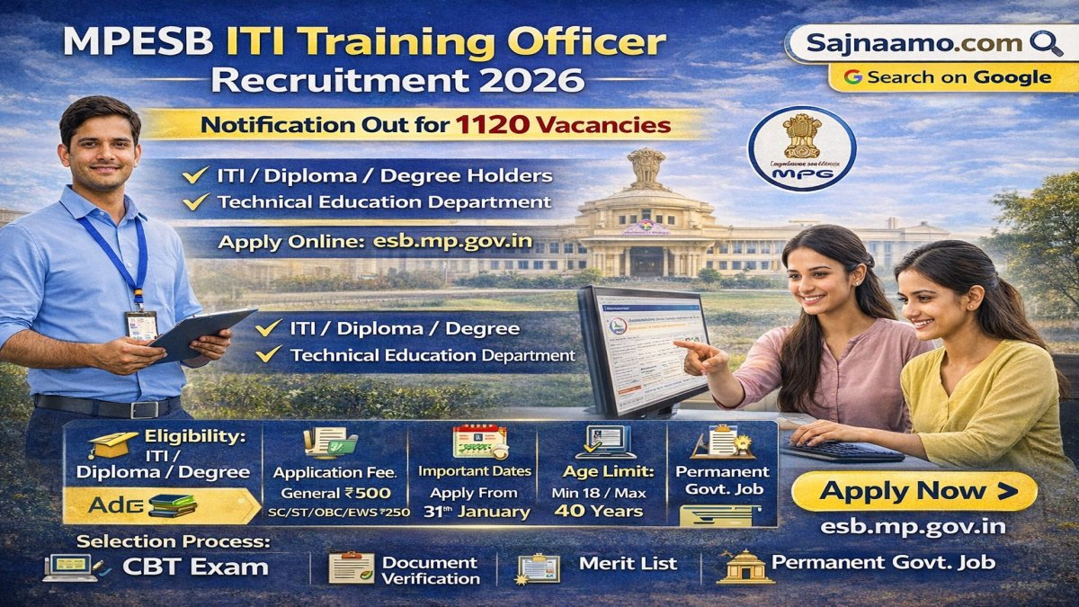 MPESB ITI Training Officer (ITI TO) Vacancy
