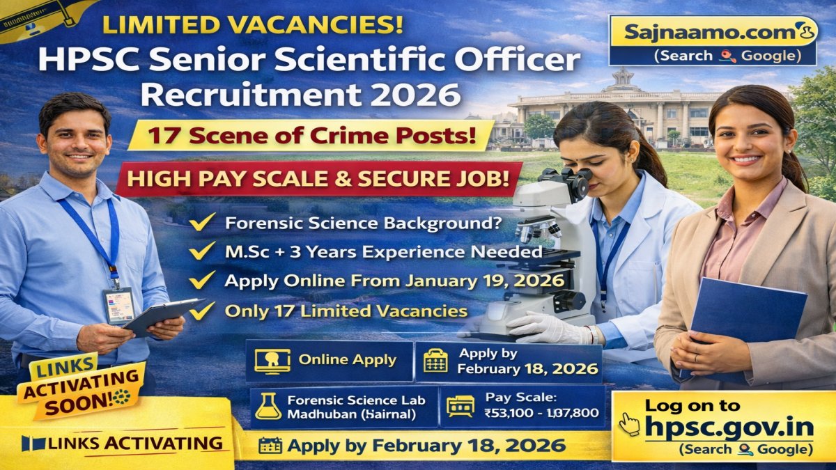 HPSC Senior Scientific Officer Recruitment 2026