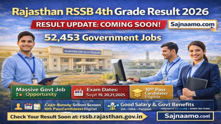 RSSB Rajasthan 4th Grade Result 2026